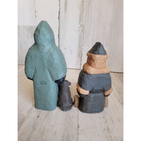 Lancy Smith folk art Santa Claus 710s lab St dog Xmas decor cat set - Picture 6 of 9